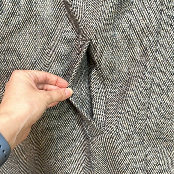 NWT Madewell Fringed Herringbone Robe Coat in Blue/Grey in size Small - Picture 9 of 12